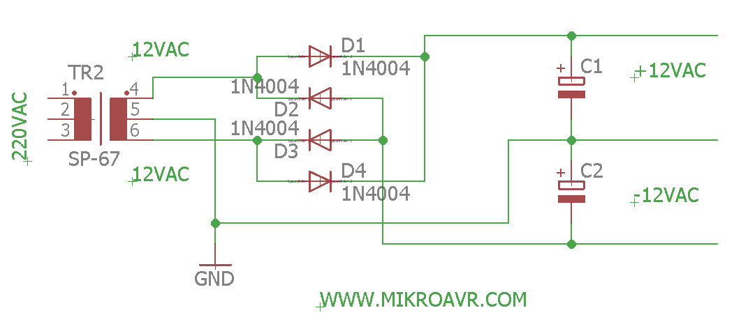 rangkaian power supply negatif positif