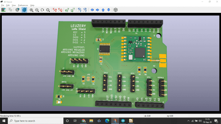 LoRa Shield Arduino Support Arduino Uno, Arduino mega dan Arduino Mega128